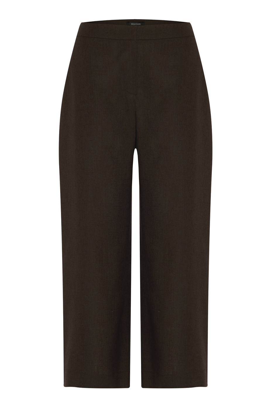 Geniş Paça Keten Pantolon Kahve - 4