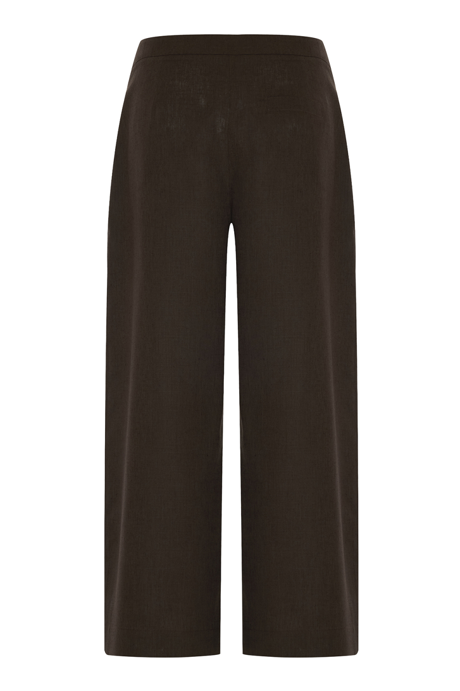 Geniş Paça Keten Pantolon Kahve - 5