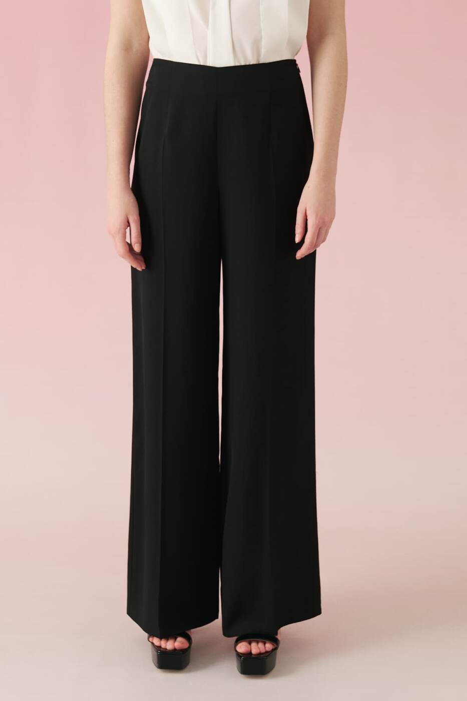 Geniş Paça Pantolon Siyah - 3