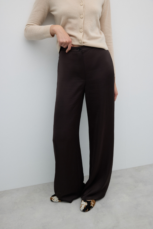 Geniş Paça Pantolon Acı Kahve - 3