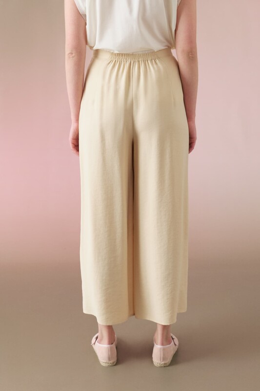 Geniş Paça Pantolon Bej - 2