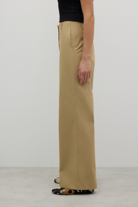 Geniş Paça Pantolon Kahve - 4