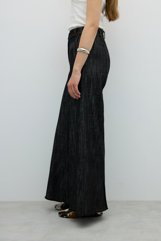 Geniş Paça Pantolon Siyah - 5