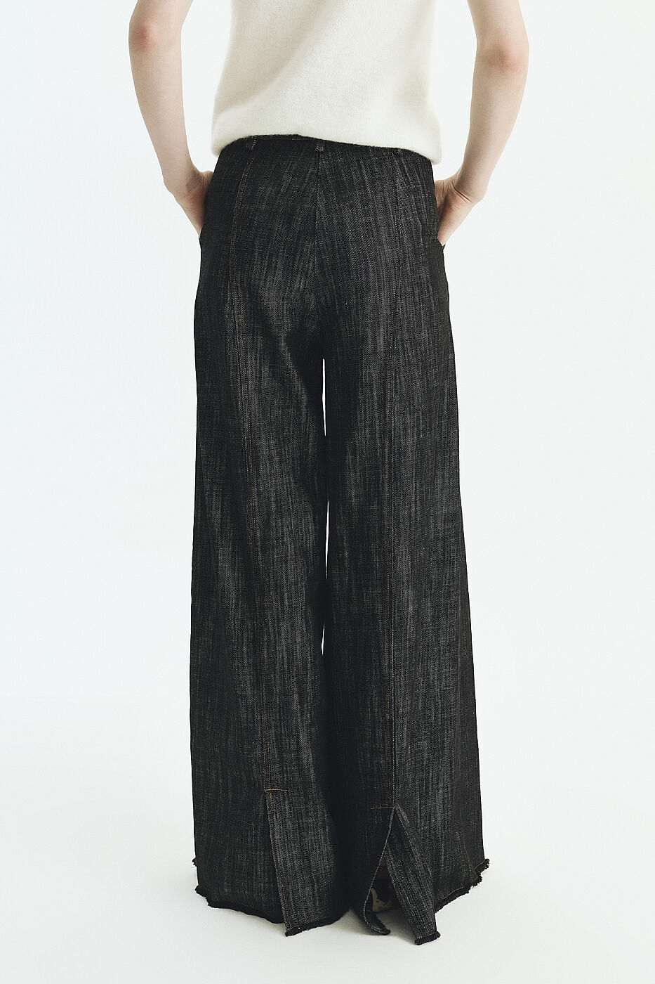 Geniş Paça Denim Pantolon Siyah - 2