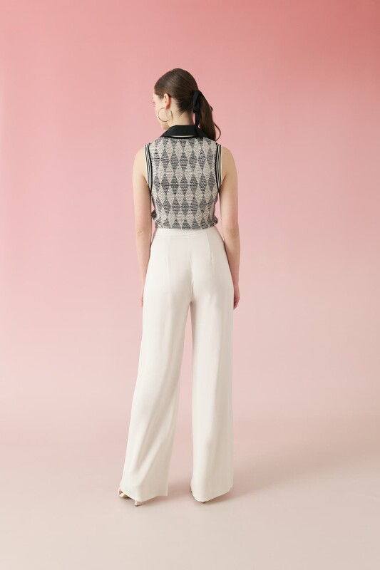 Wide Leg Trousers Stone - Roman (1)