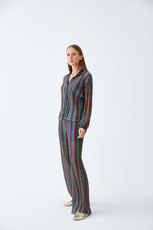  Geniş Paça Triko Pantolon Standart Renk - 3