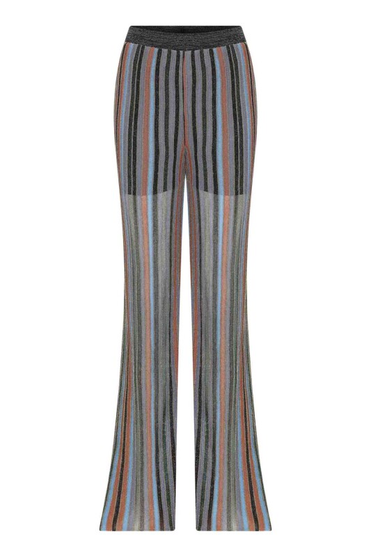  Geniş Paça Triko Pantolon Standart Renk - 4