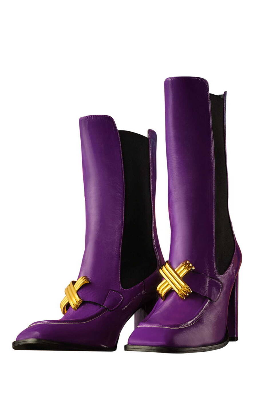 Boots with Gold Color Accessories Purple - 1
