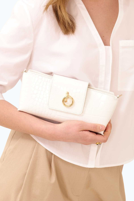 Gold Chain Bag White - 1