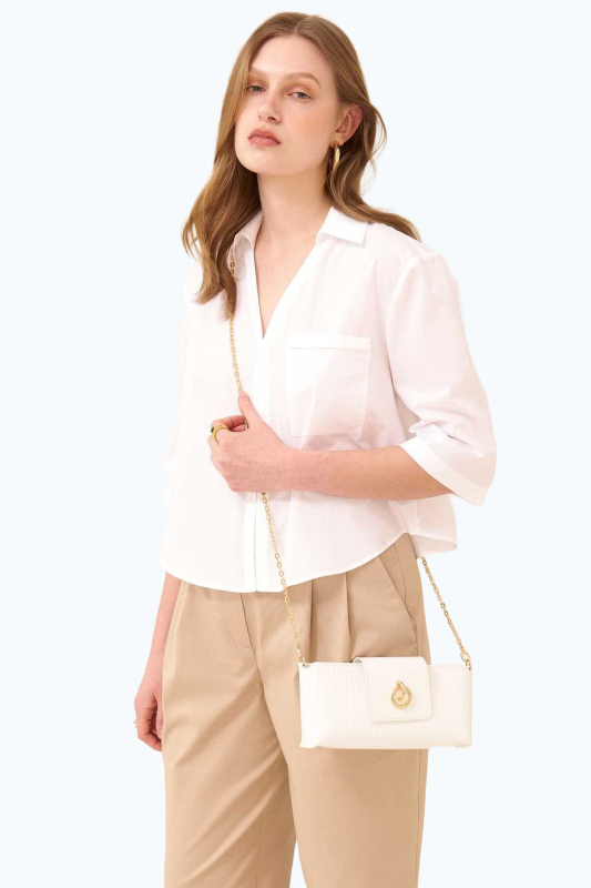 Gold Chain Bag White - 2