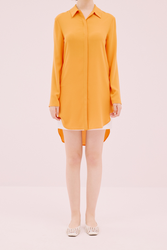 Gömlek Yaka Tunik Oranj - 1