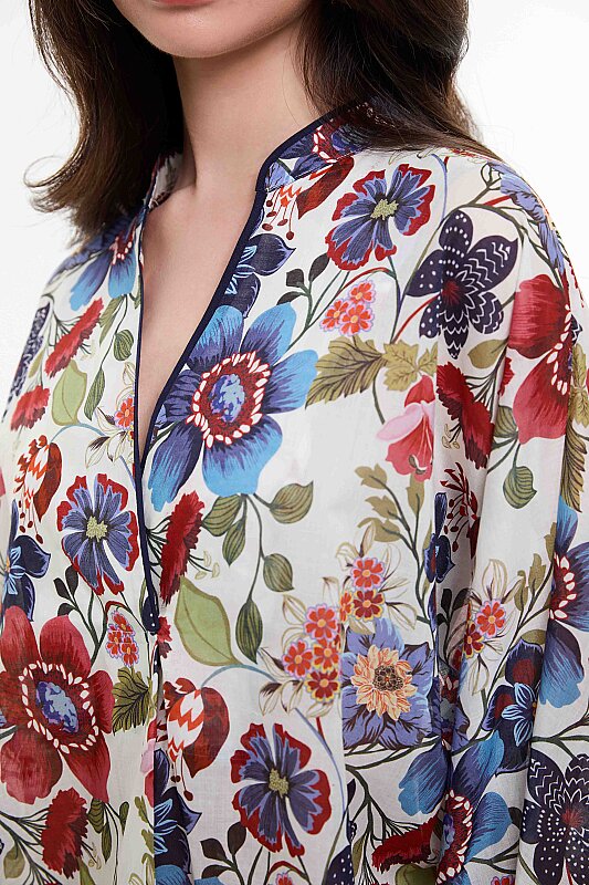 Hakim Yaka Önü Pileli Bluz Standart Renk - Roman (1)