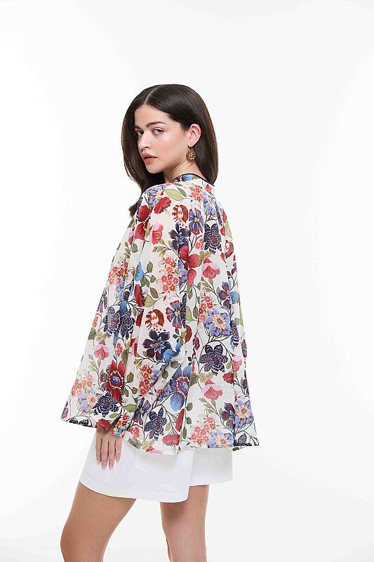 Hakim Yaka Önü Pileli Bluz Standart Renk - 4