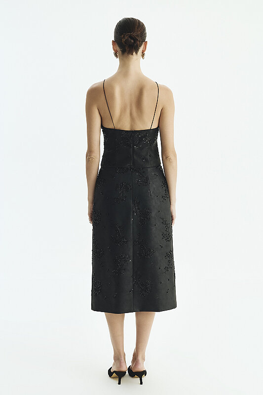 Halter Silüetli Crop Bluz Siyah - Roman (1)