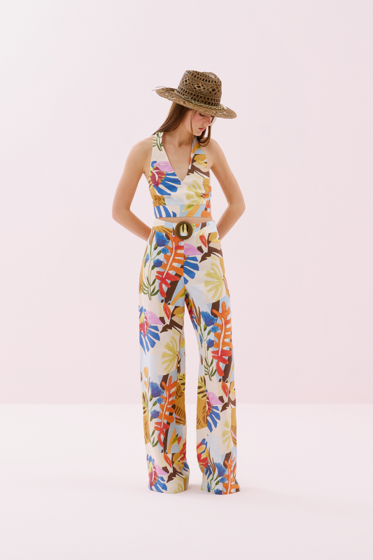 Halter Yaka Sırt Dekolteli Keten Büstiyer Standart Renk - 3