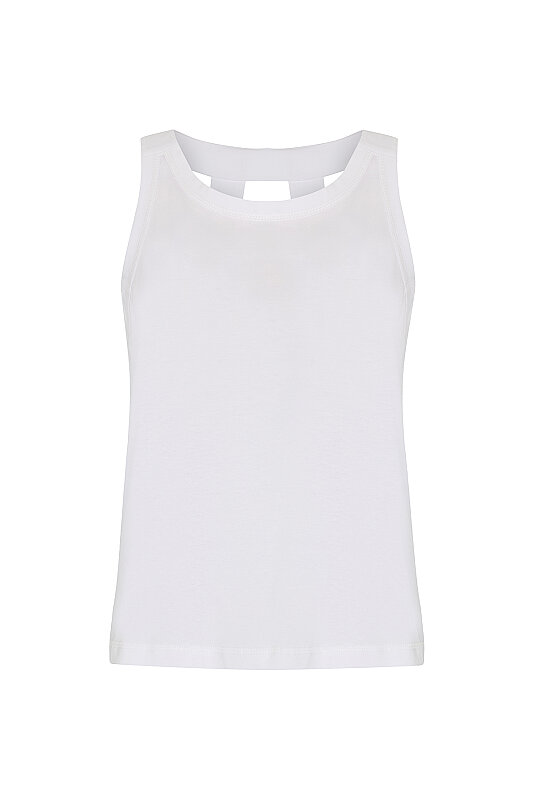 Halter Yaka T-shirt Beyaz - 3