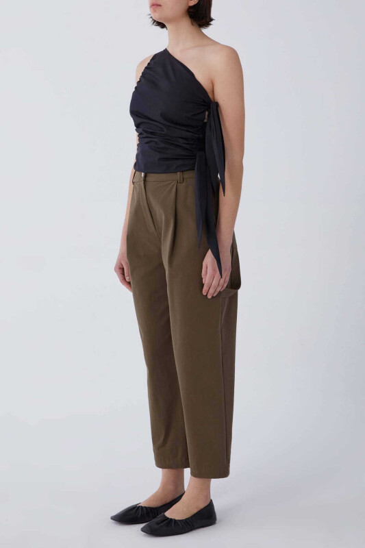 Havuç Kesim Pantolon Haki - 3