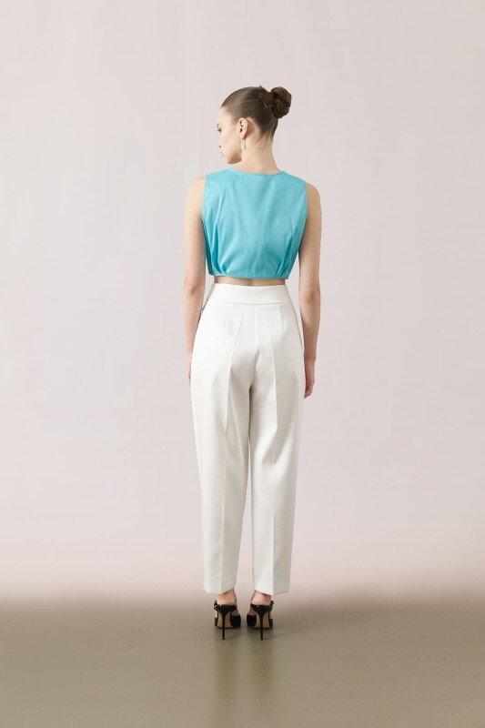 Havuç Saten Pantolon Beyaz - Roman (1)