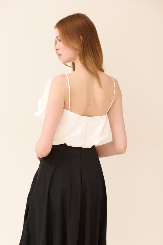 Thin Strap Taffeta Bustier White - Roman (1)