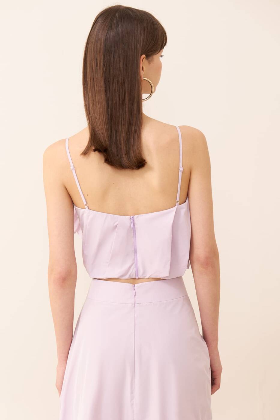 Thin Strap Taffeta Bustier Lilac - 2