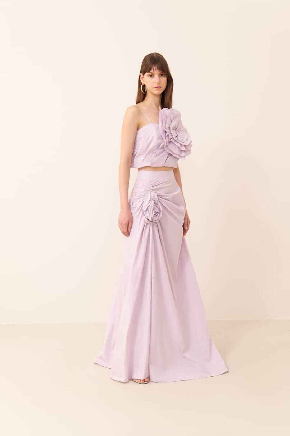 Thin Strap Taffeta Bustier Lilac - 5
