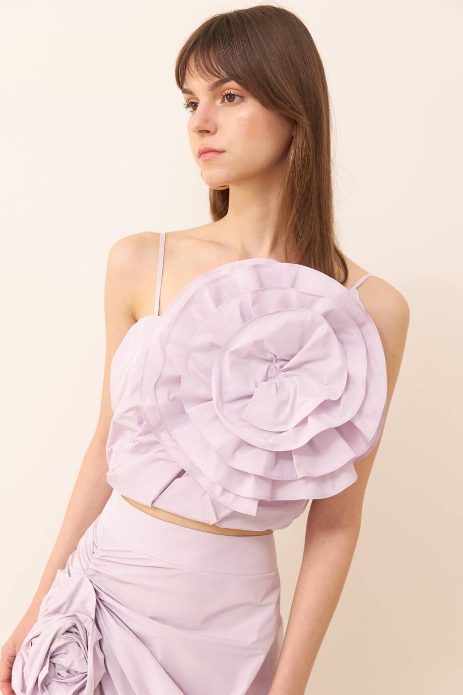 Thin Strap Taffeta Bustier Lilac - 1