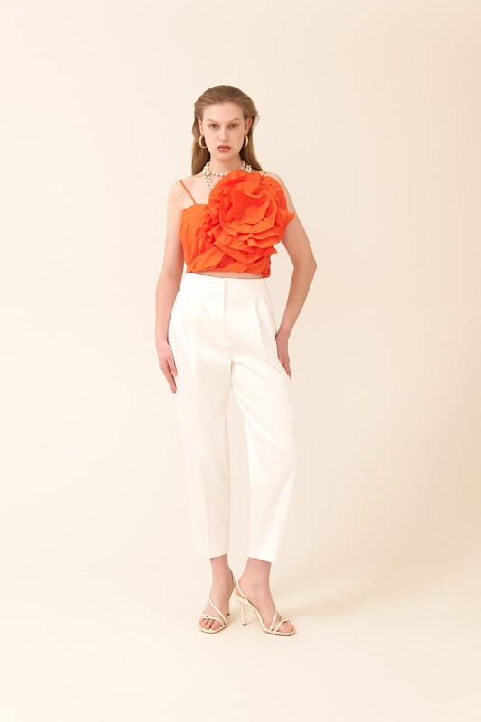 Thin Strap Taffeta Bustier Orange - 3