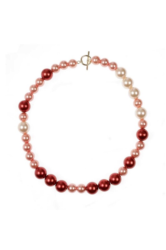  İnci Görünümlü Parlak Kolye Standart Renk - 1