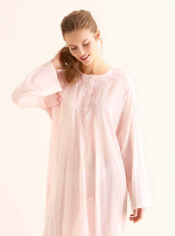 İşlemeli Açık Günlük Elbise Pembe - 3