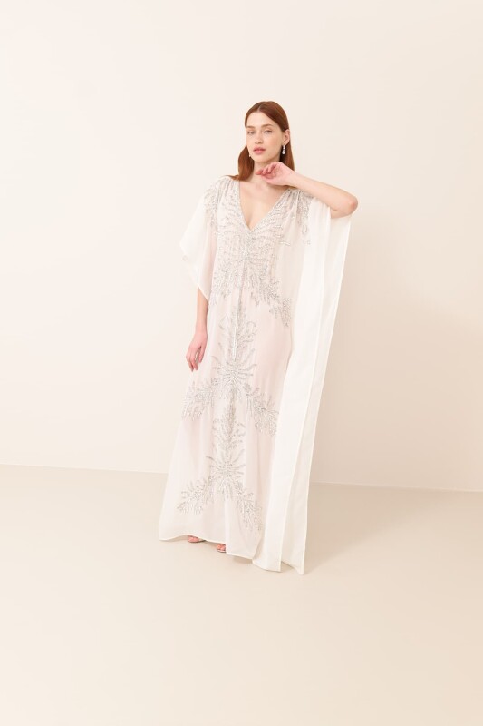 İşlemeli Maksi Boy Elbise Standart Renk - 3