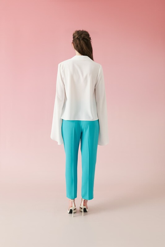 Spanish Sleeve Crepe Blouse White - 2