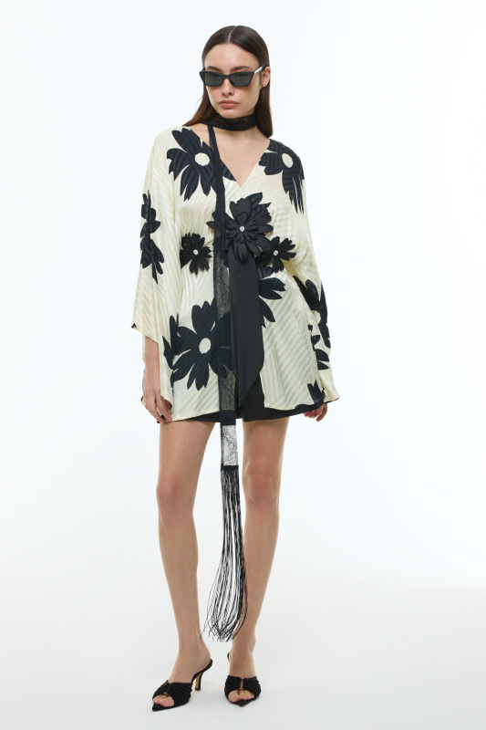 İspanyol Kol Saten Tunik Standart Renk - 3