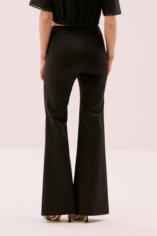 İspanyol Paça Pantolon Siyah - 3