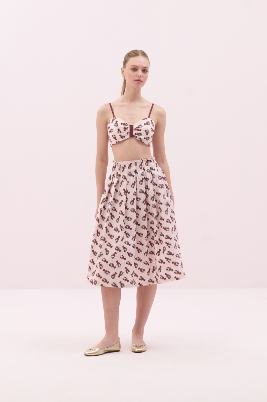 Istakoz Desenli Askılı Crop Standart Renk - 4