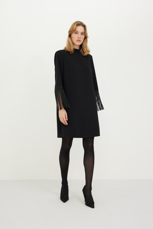 Crepe Dress Black - 3