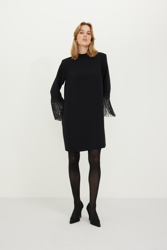  Crepe Dress Black - 4