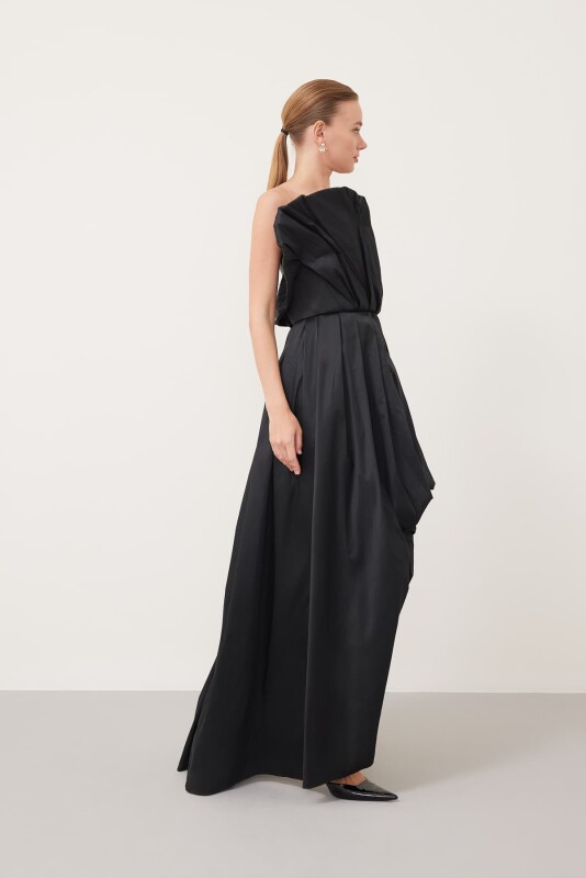 One Shoulder Dress Black - 3