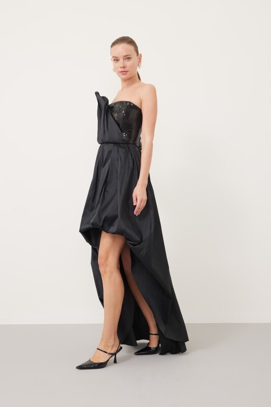 One Shoulder Dress Black - 4
