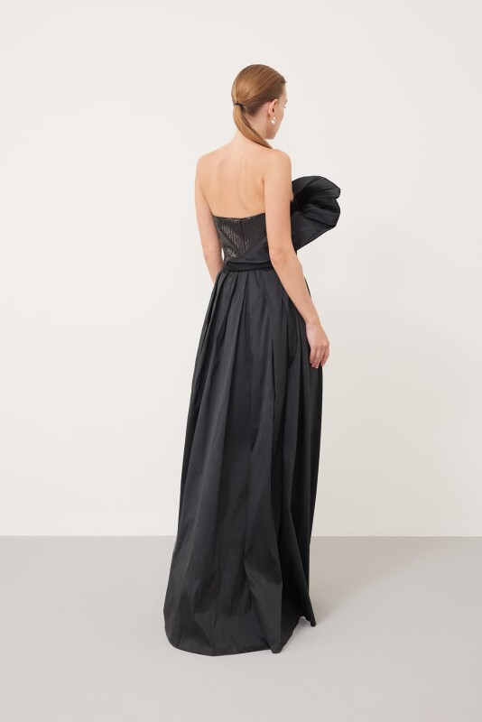 One Shoulder Dress Black - 2