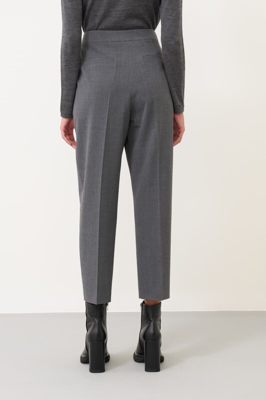 Düz Paça Yün Pantolon Gri - Roman (1)