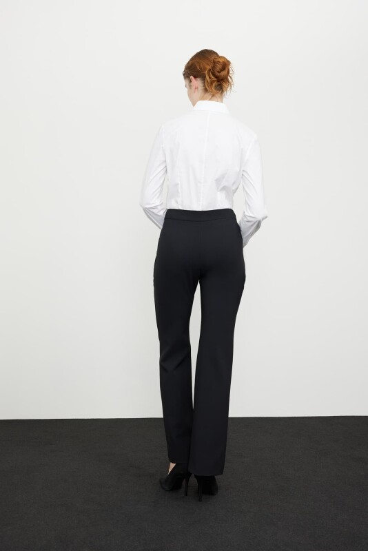 Wide Leg Trousers with Accessory Detail Black - Roman (1)