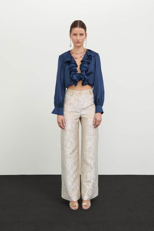 Jakarlı Pantolon Gold - 1