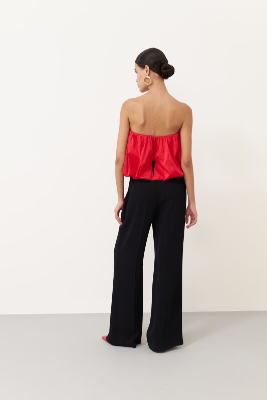 Tafta Stroplez Büstiyer Kırmızı - 2