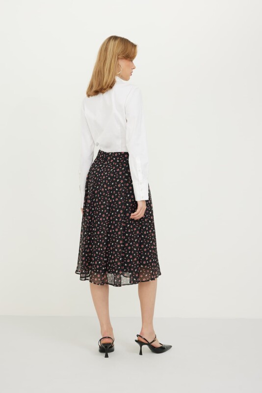 Star Patterned Pleated Chiffon Skirt Original - Roman (1)