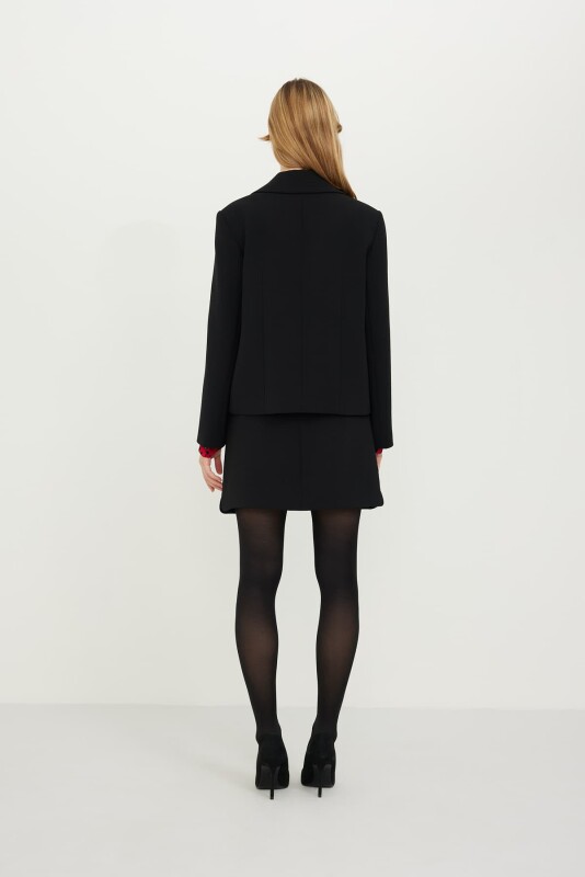 Crepe Jacket with Bow Detail Black - 2