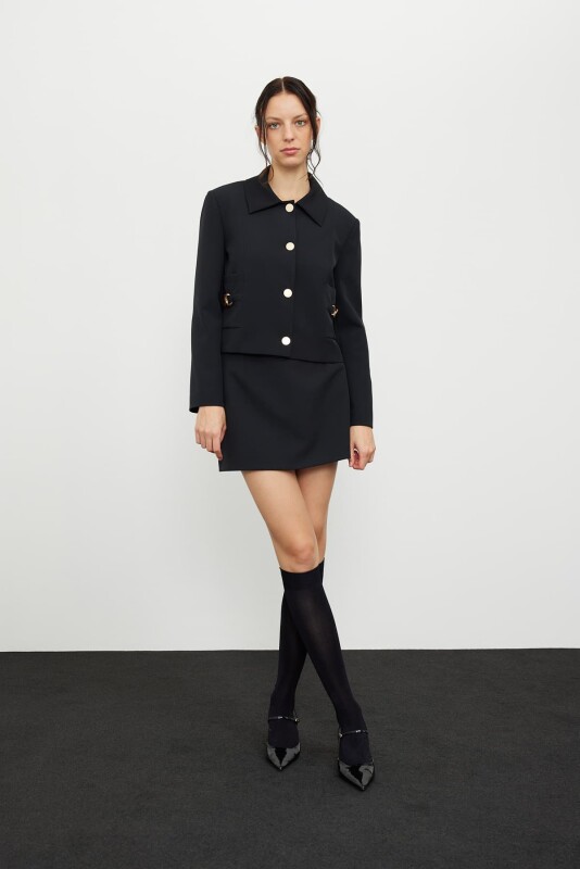 Jacket with Gold Accessories Black - 4