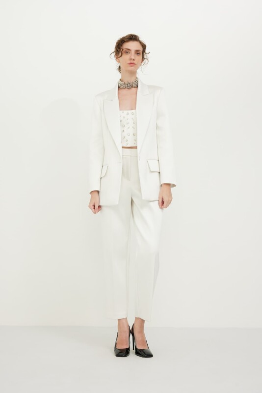 Saten Klasik Ceket Kemik - 4