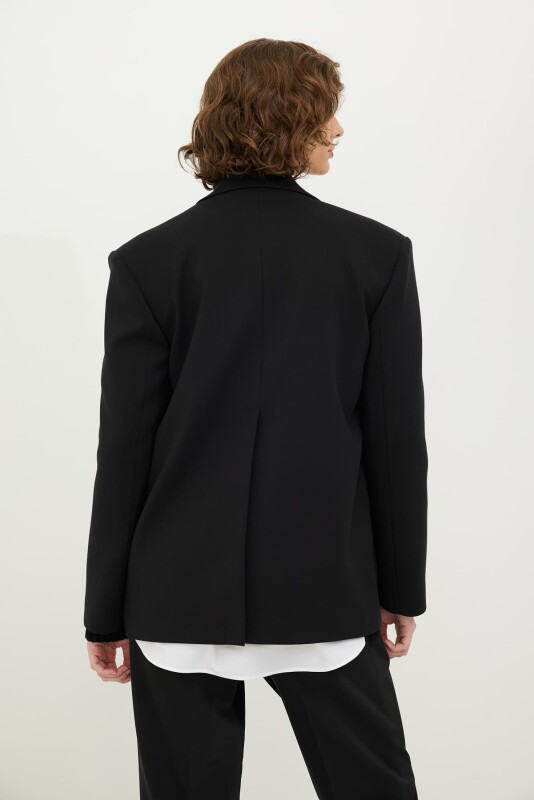 Double Breasted Jacket Black - 2