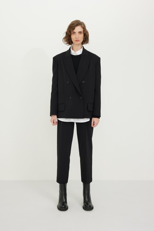 Double Breasted Jacket Black - 3
