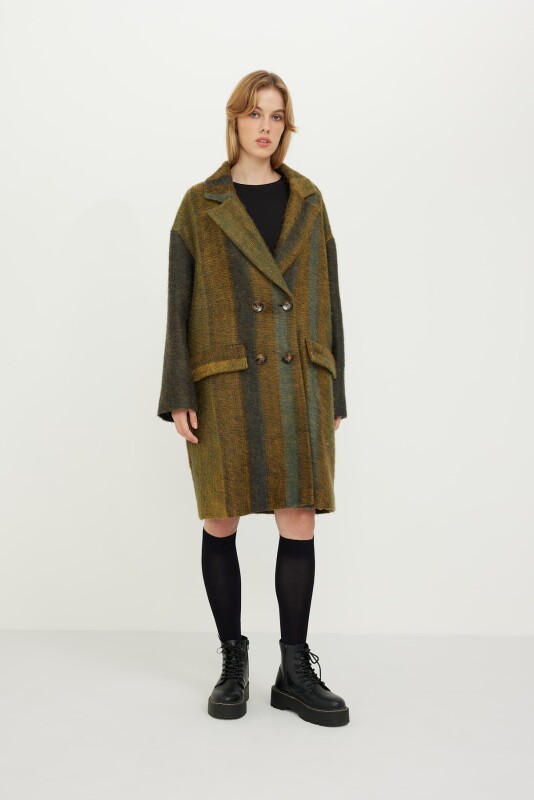 Batik Geçişli Kruvaze Kaban Standart Renk - 5